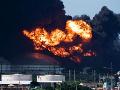 Cuba, incendio en Matanzas