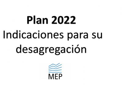 desagregación del Plan 2022