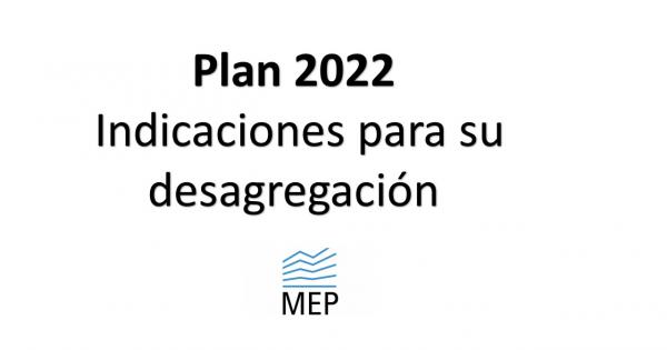 desagregación del Plan 2022